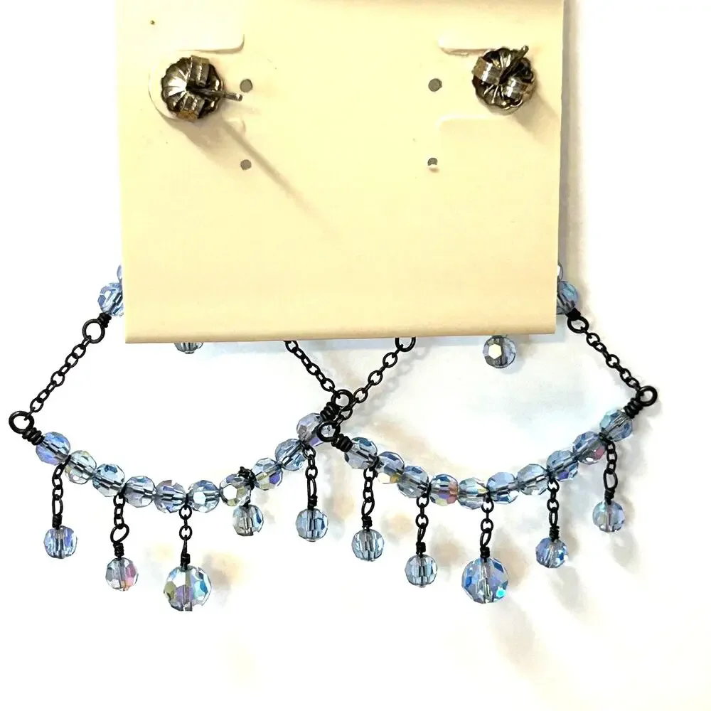 Lori‎ Lori Swarovski Blue Crystal Chandelier Post Earrings